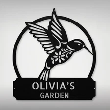 Personalized Hummingbird Metal Sign Wall Art Home Garden Gift Bird Lover Decor