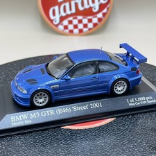Minichamps 1/43 Bmw M3 Gtr E46 Street 2001 Blue Minicar Fan Special 1000 Limited