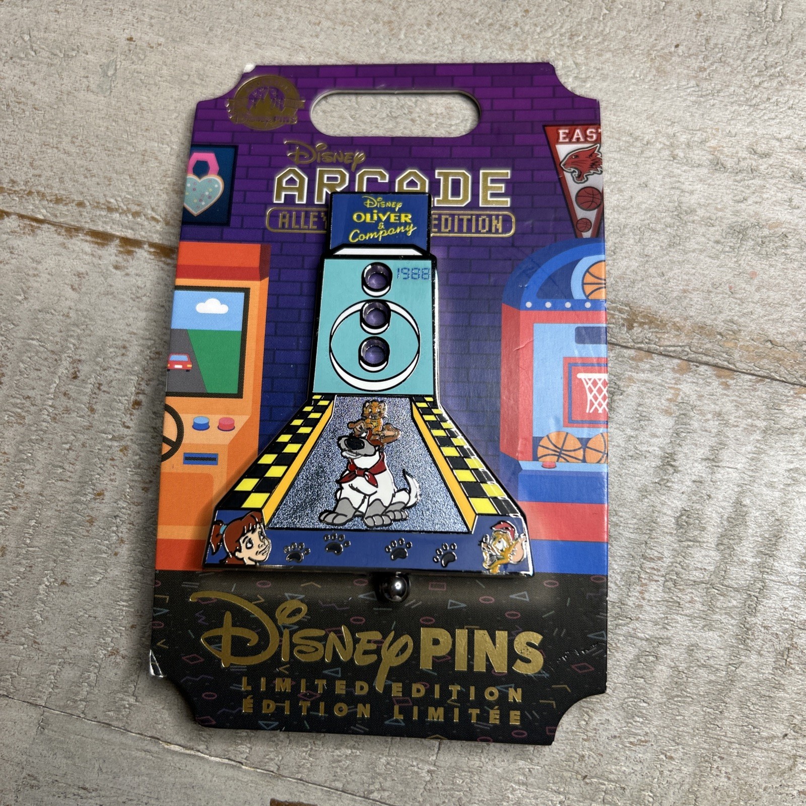 NEW Disney Oliver And Company Pin Arcade Alley Bowler Dodger Limited Edition