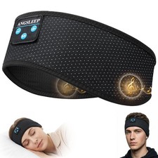 ANGSLEEP Sleep Headphones Bluetooth 5.4 Headband, Wireless Dark Black