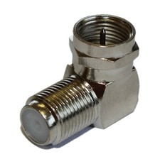 Coax/F-Type Right Angle Adapter HIGH SPEED 2.5Ghz Nickel Plated RG6/RG59 