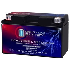 Mighty Max YT7B-BS 12V 6.5AH Battery Replaces Yamaha Kawasaki Motorcycle Buggy