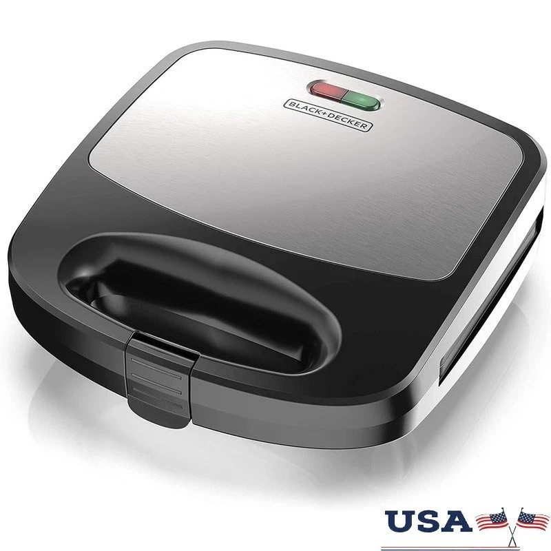 3-in-1 Waffle Maker Grill Sandwich Press Non-Stick Plates Removable Easy Clean