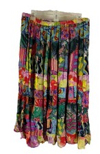 Vintage 90s Whimsical Artsy Skirt Womens Small Rainbow Patchwork Flowy