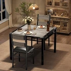 Dining Table with 2 Upholstered Chairs 3-PCS Kitchen Dining Room Table Set