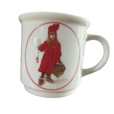 Vintage Bergquist Imports Iduna Mini Mug Girl Red Dress Scandinavian 2.75 