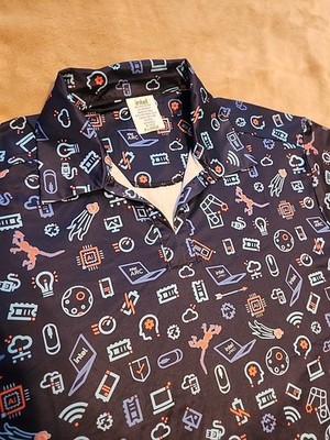 NEW Intel Performance Polo shirt womens XL Blue unique rare short sleeve