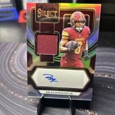 Panini Select 2023 Brian Robinson Jr. Signature Mem Silver Prizm Auto /199