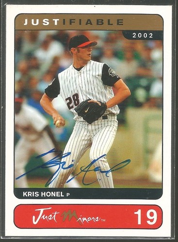 2002-03 Just Minors Justificable Béisbol Kris Honel Autógrafo #19 203/400 - Imagen 1 de 2