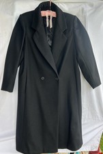 Women s Coat Double Breasted Black 100 Wool by Donny Brook. Size 12 P VTG