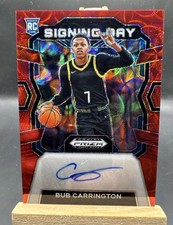 2024 Panini Prizm Draft Picks #SD-BUB Bub Carrington Signing Day Red Scope #/88