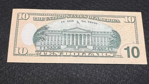USA Federal Reserve 10 Ten Dollar Star Note. Low Serial. JG 00134232 * - Picture 3 of 4