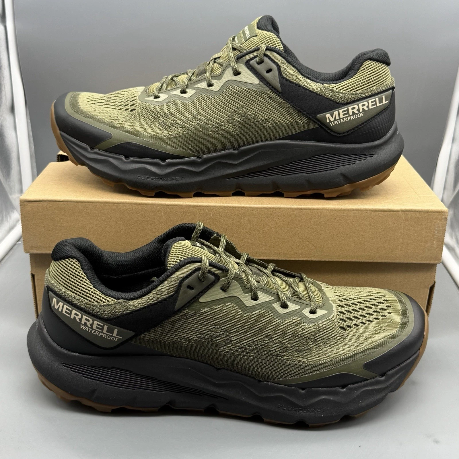 Merrell Nova 4 Waterproof Men’s 11 W Wide Hiking Outdoor Shoes Green *TRIED ON*