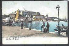 1901 GREECE CORFU KERKYRA NEW FORTRESS,THE QUAY