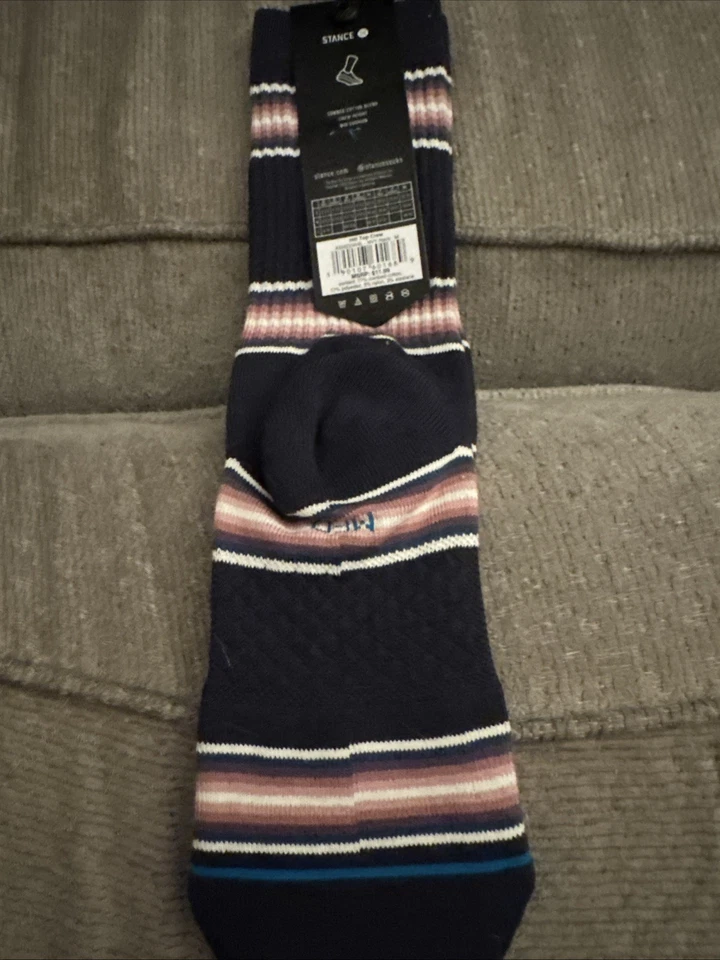 Calcetines Stance Hill Top Azul Marino Rosa Blanco Rayas Talla Mediana Foto 3 de 3