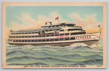 New Ultra Modern Delaware River Belle Excursion Vessel Wilson Line Postcard AK22