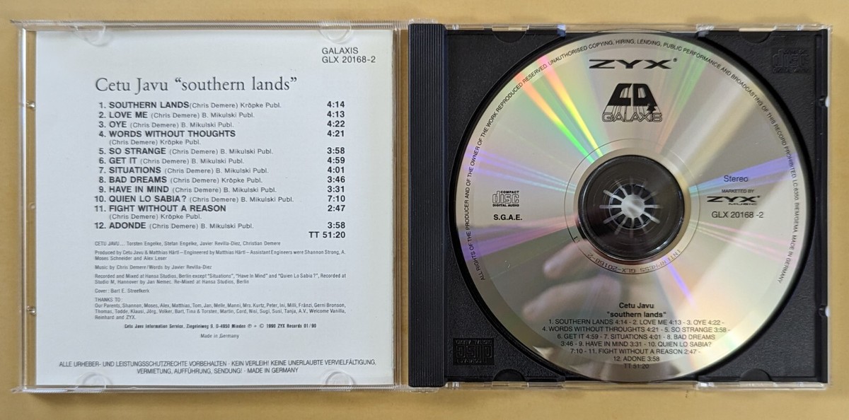 Cetu Javu- Southern Lands CD- CLASSIC SYNTH-POP! ZYX! SO STRANGE