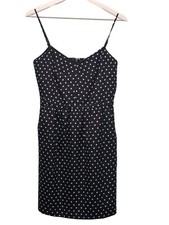 J.Crew Dress Womens 6 Black White Polka Dots Seaside Cami Mini Sundress NWT