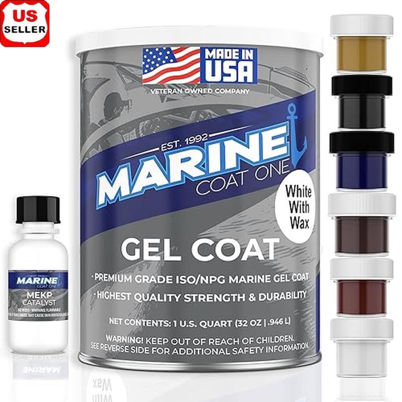 Premium White ISO NPG Gel Coat with MEKP Catalyst for Boat Fiberglass Repairs & Scratch Filling