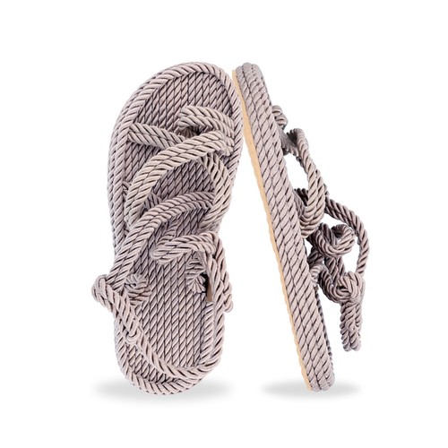 Women's Beach Biege Woven Sandals 6 Size Vintage Rope Woven Open Toe Shoes - Picture 8 of 13