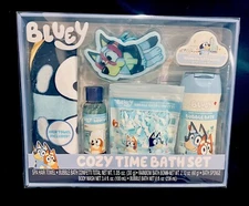 Bluey Cozy Time Bath Set: Bluey Towel Bubble Bath Bath Bomb Sponge Confetti Wash