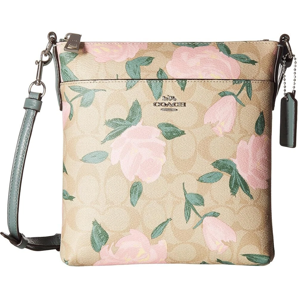 Coach Camo Rose Messenger Signature tracolla blush kaki chiaro 31226