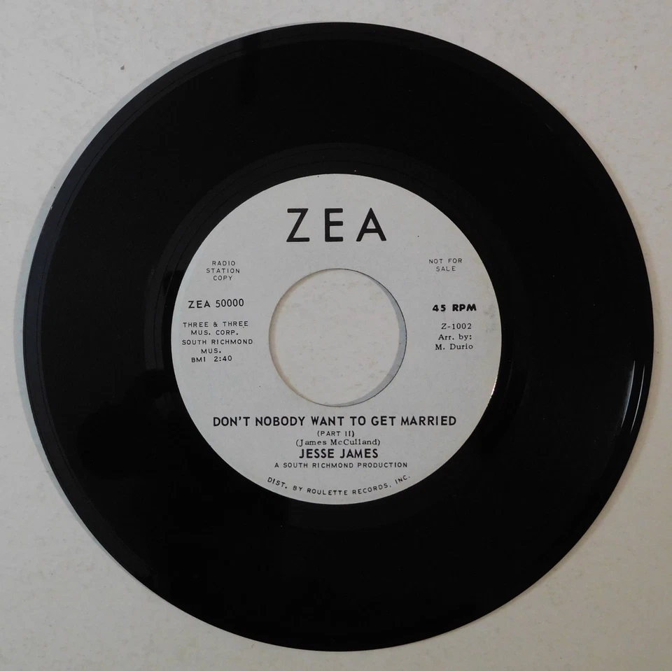 JESSE JAMES Don't Nobody Want To Get Married ZEA 45 soul promo - Image 2 of 4