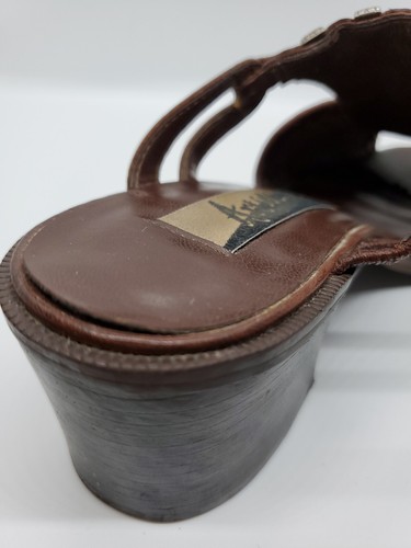 Vintage 90s Leather shoes Bohemian Boho Hippie Sandals Open Toe Phoebe Buffay - Picture 5 of 7