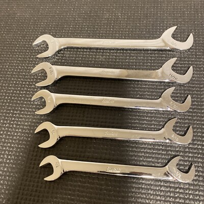 Snap-on  Lot Of 5 1/2 9/16 5/8 11/16 3/4 4 Way Open End Angle Offset Wrench VS