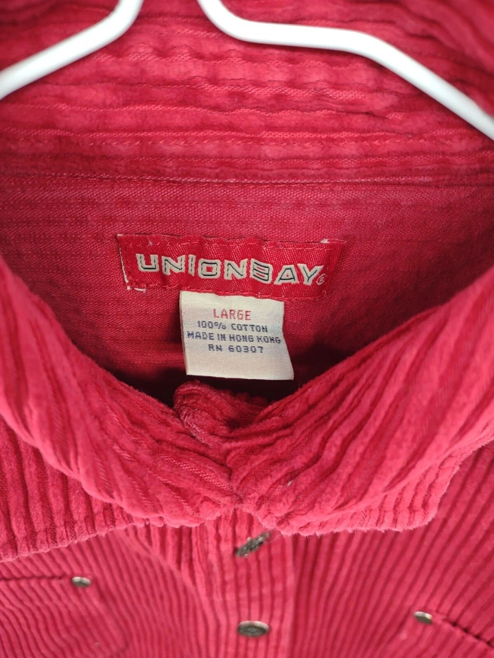 Chaqueta Camisa Roja A Presión Pana Union Bay De Colección Para Mujer Talla Grande FUNCIONA PEQUEÑA Foto 3 de 4