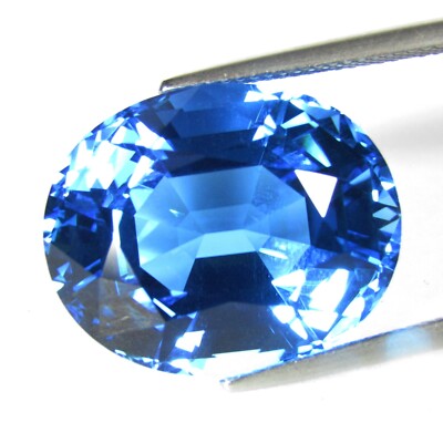 35.20Cts Wide-Eyed Natural Swiss Blue Topaz 21x17x13mm Oval Step Cut Gemstone