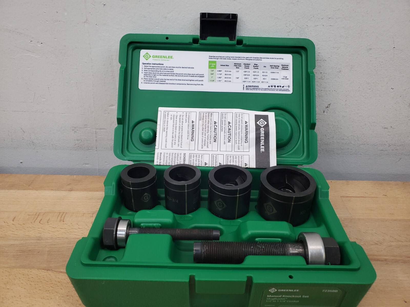 Greenlee 7235BB Slug Buster Knockout Punch Set 1/2" to 11/4" Conduit