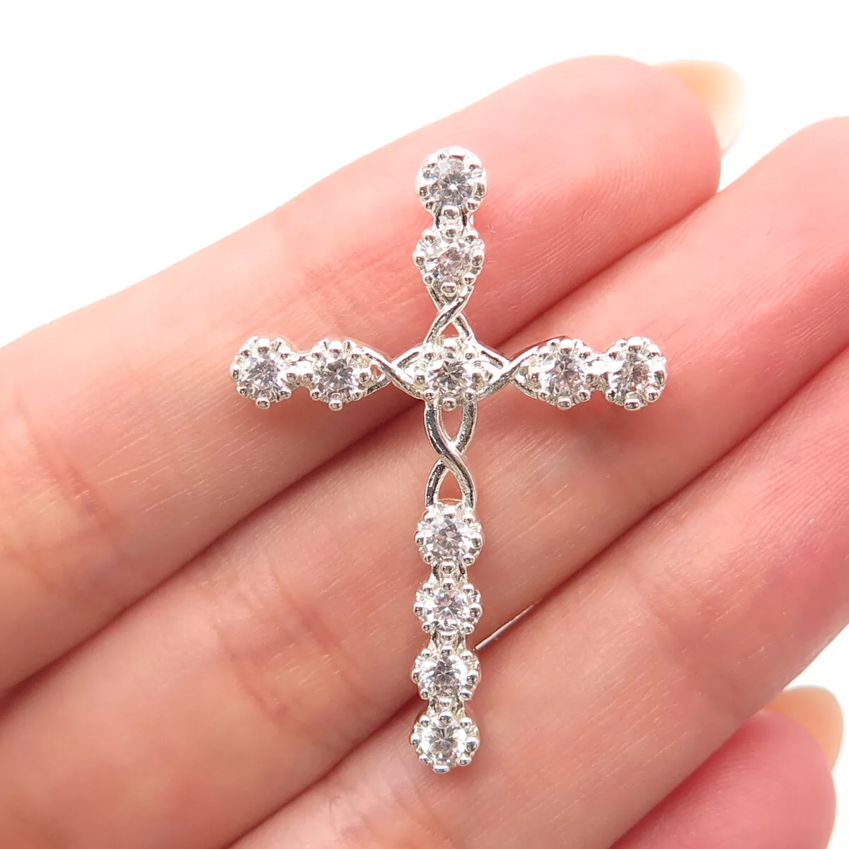 Sterling silver hotsell cz cross pendant