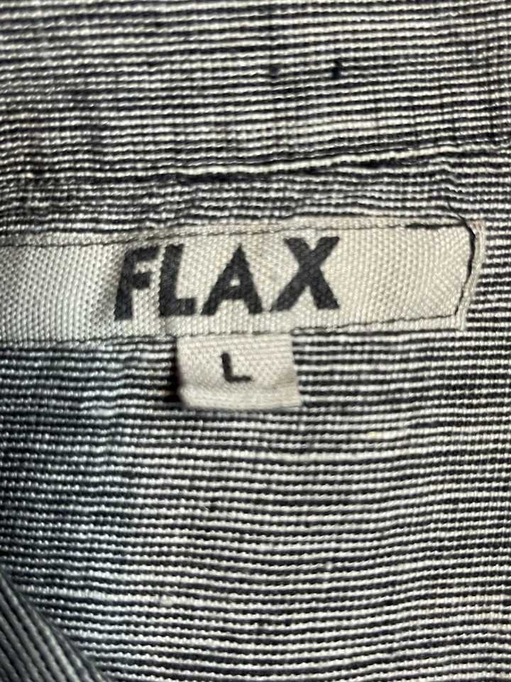 FLAX Women's Linen Black/White Woven Jacket Lagenlook Artsy Large L - Image 2 of 4