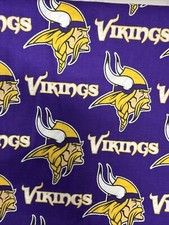 Minnesota Vikings NFL 100 Cotton Fabric Material Sold 1 1/2 Yards