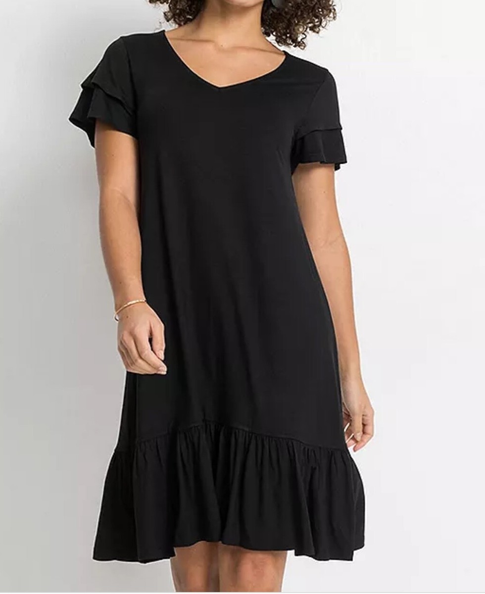 Bodyflirt Jersey T Shirt Style Flounced dress UK 6/8 Generous