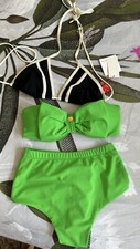 NEW RED CARTER BLACK BIKINI TOP  Green Swimsuit