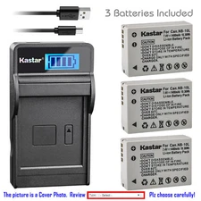 Kastar Battery LCD USB Charger for Canon NB-10L CB-2LC & Canon PowerShot G15