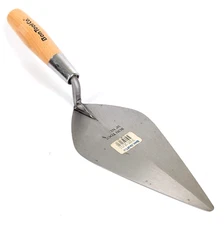 BonTool 72-232 Narrow London Brick Trowel 10" x 4-3/8" w/ Wood Handle