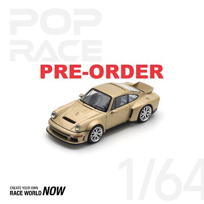 (Pre-order) POP RACE 1/64 SINGER DLS TURBO (ROAD) - GOLD Model Car