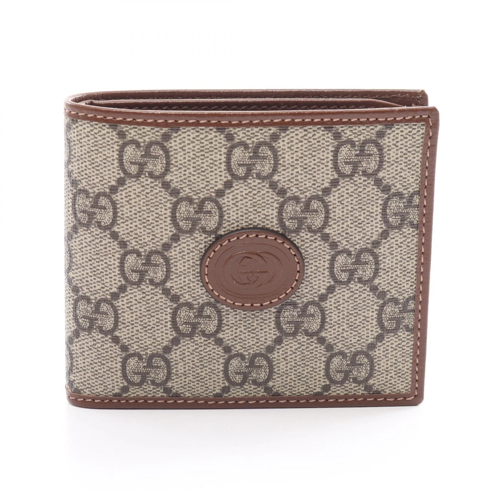 Portefeuille compact double pli GUCCI Interlocking G GG Supreme 67165292TCG8563 toile