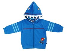 %% Jacky Baby Jacke Jungen Sweatjacke Kapuze "Ocean Fun" Hai blau  Gr. 50-92 %%