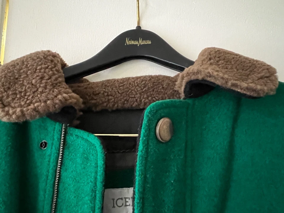 Fabulosa Chaqueta de Lana Iceberg para Hombre con Cuello de Oveja Foto 3 de 4