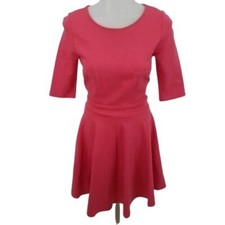 Lulu's dress Barbie pink womens fit flare scoop a-line pleated S womens solid