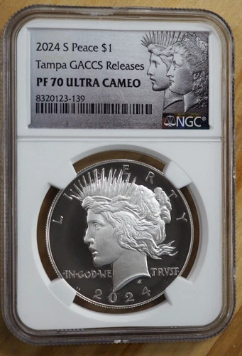 2024-S Peace Dollar - NGC PF 70 ULTRA CAMEO - Tampa GACCS Releases - FREE SHIP!