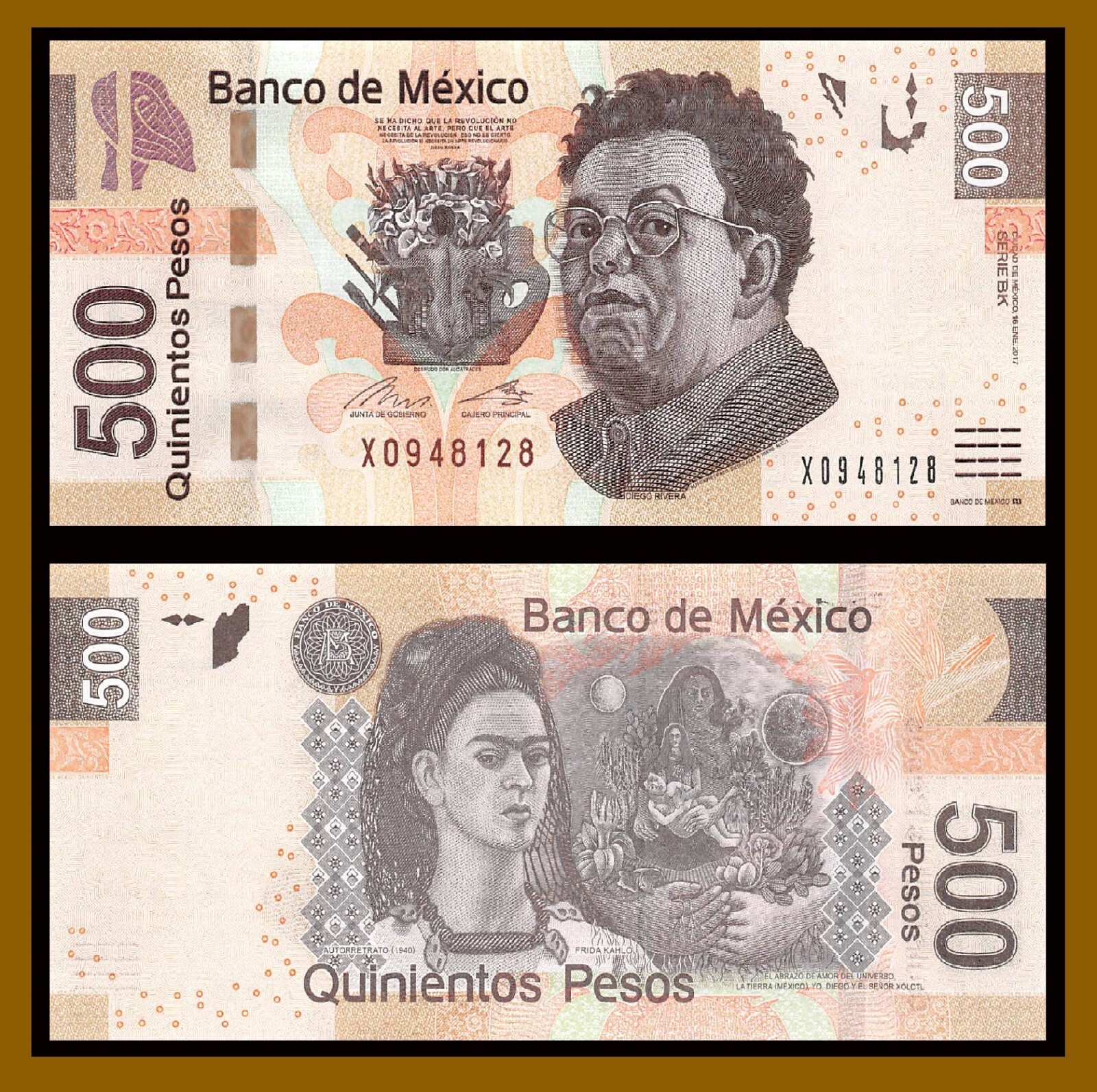 Mexico 500 Pesos, 2007 P-126bk Serie BK Frida Kahlo Banknote Unc | eBay