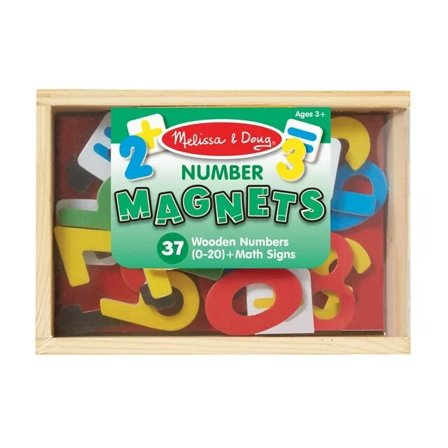 Melissa & Doug Magnetic Wooden Numbers 0 Thru 20 Plus 5 Math Signs