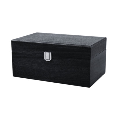 Große Ebenholz Schachbox mit Metallverschluss 4,25 Zoll