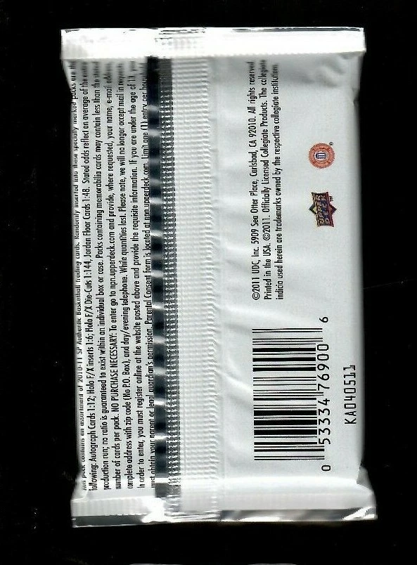 2010-11 SP Authentic Basketball Hobby Pack  - Image 2 of 2