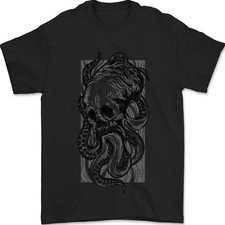 Cthulhu Octopus Kraken Octoskull Mens T-Shirt 100 Cotton